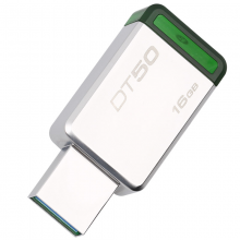 金士頓（Kingston）USB3.1 16GB 金屬U盤 DT50 高速車載U盤 綠色